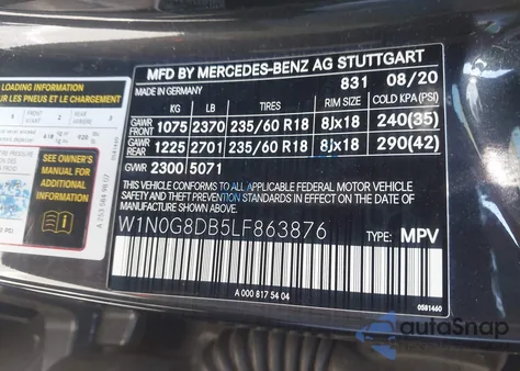 2020 Mercedes-Benz Glc 300 z USA, uszkodzony, nr VIN W1N0G8DB5LF863876